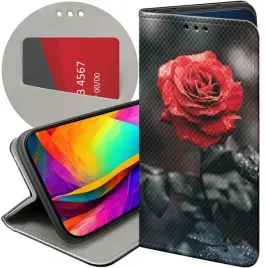 etui-z-klapka-do-honor-magic-5-pro-wzory-roza-z-roza-rose-futeral-pokrowiec