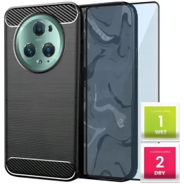 etui-do-honor-magic-5-pro-czarne-karbon-pancerne-case-szklo-9h