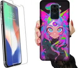 etui-na-telefon-xiaomi-redmi-note-9-kolorowe-wzory-anime-girl-szklo