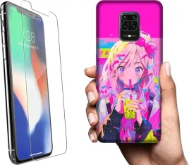 etui-na-telefon-xiaomi-redmi-note-9-pro-kolorowe-wzory-anime-girl-szklo