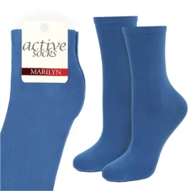 skarpetki-damskie-bawelniane-gladkie-niebieski-polskie-active-forte-marilyn