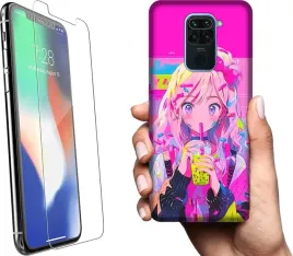 etui-na-telefon-xiaomi-redmi-note-9-kolorowe-wzory-anime-girl-szklo