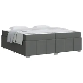 ramka-lozka-z-materacem-ciemnoszary-200-x-200-cm-tkanina