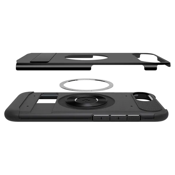 spigen-slim-armor-mag-magsafe-etui-do-iphone-16e-czarny-funkcje-ladowanie-indukcyjne-magsafe-pochlanianie-wstrzasow