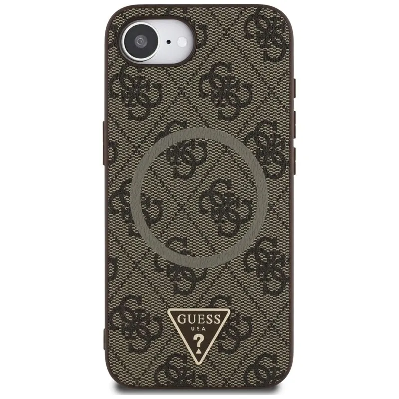 guess-4g-ring-triangle-logo-magsafe-etui-do-iphone-16e-brazowy