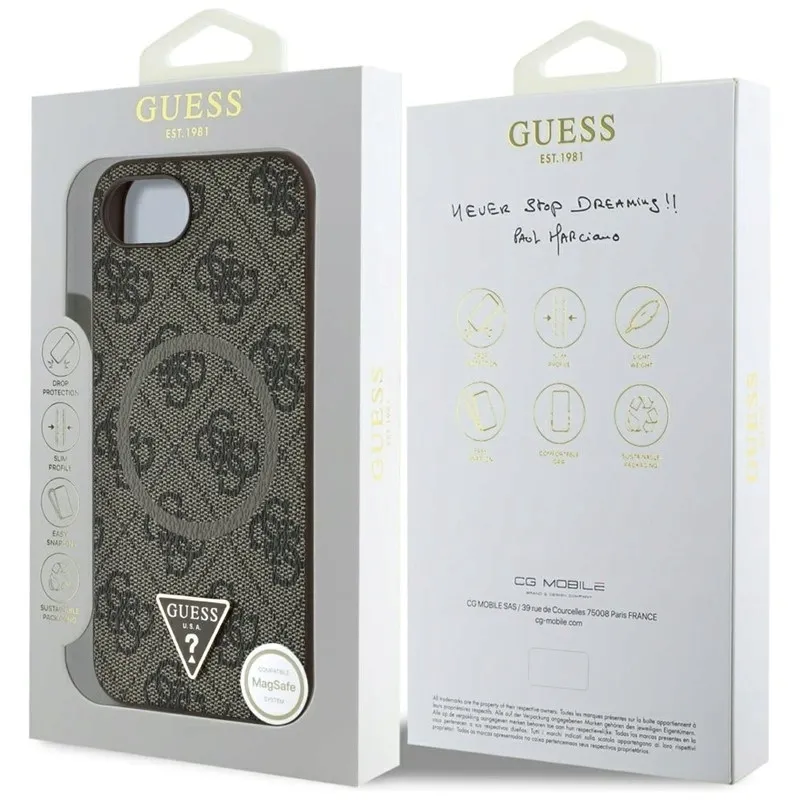 guess-4g-ring-triangle-logo-magsafe-etui-do-iphone-16e-brazowy-przeznaczenie-apple