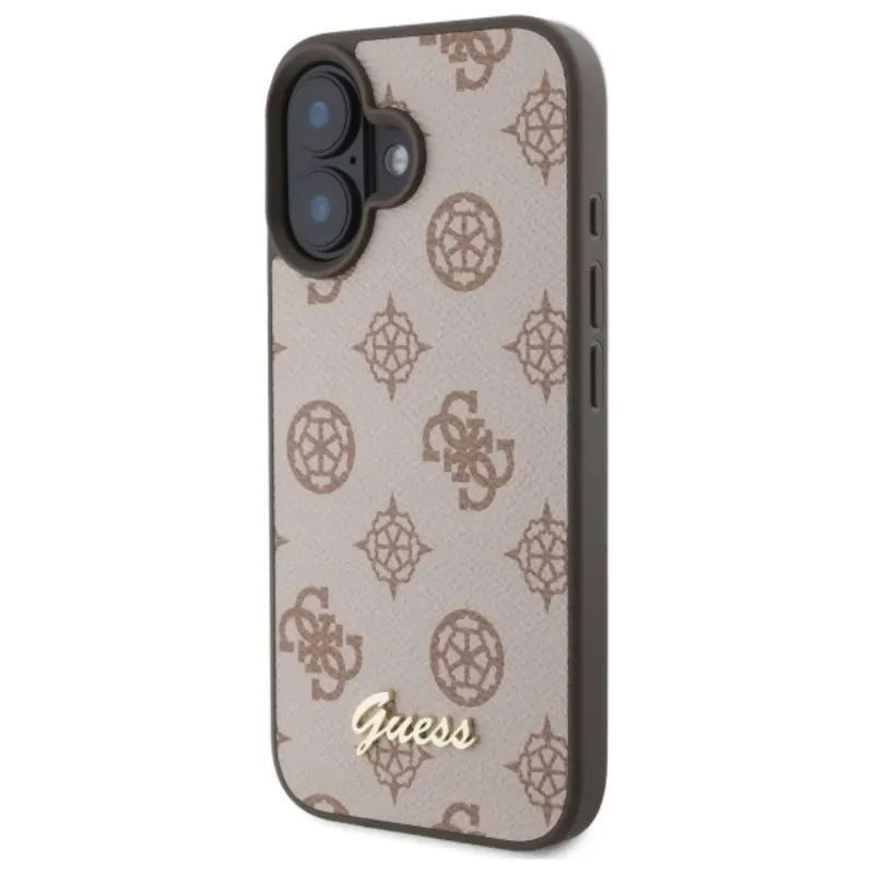 guess-peony-script-magsafe-etui-iphone-16-brazowy