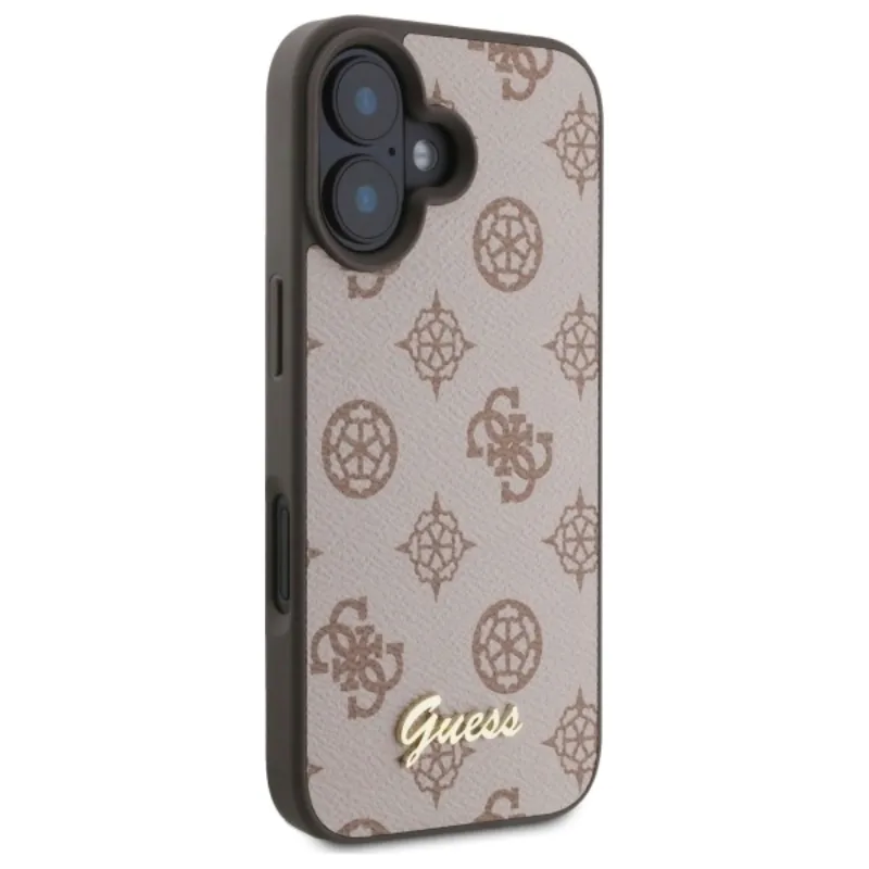 guess-peony-script-magsafe-etui-iphone-16-brazowy