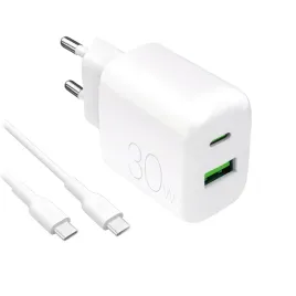ladowarka-sieciowa-usb-a-usb-c-z-kablem-usb-c-30w-1-2m-biala