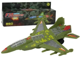 mysliwiec-militarny-f35-jezdzacy-swiatla-dzwieki-zielony