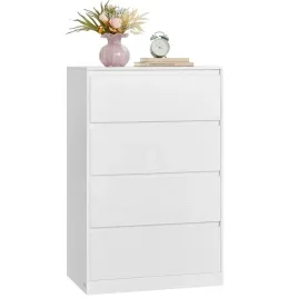 biala-komoda-polka-szafka-4-szuflady-pojemna-sypialnia-salon-bez-uchwytow