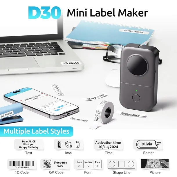 phomemo-d30-drukarka-etykiet-bluetooth-przenosna-szara-stan-nowy-stan-opakowania-oryginalne