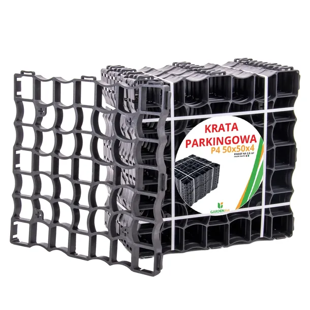 EKO krata parkingowa podjazdowa P4 50x50x4 10 szt. GEOKRATA czarna