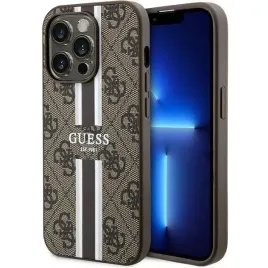 etui-guess-4g-printed-stripes-magsafe-na-iphone-15-pro-brazowe