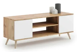 szafka-rtv-135-cm-skandynawska-dab-craft-zloty-biel-kobi-focus-135-dw-b-n