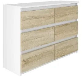 komoda-100cm-biala-nowoczesna-garderoba-front-sonoma