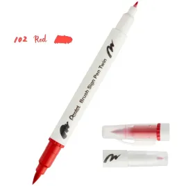 pisak-pentel-dwustronny-brush-sign-pen-twin-czerwo