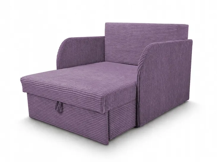 Sofa łóżko dziecięce KUBUŚ rozkładana sztruks pojemnik, fotel dla dziecka