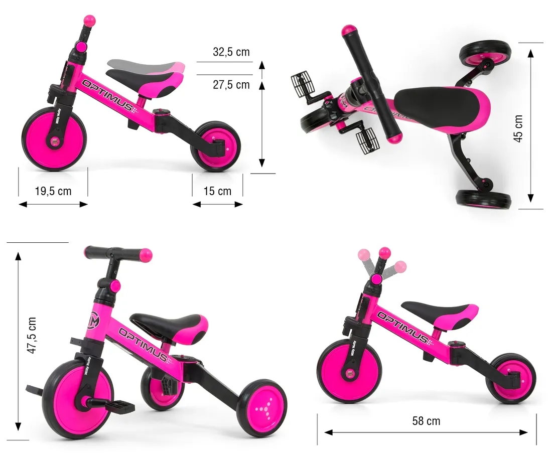 rowerek-3w1-optimus-pink