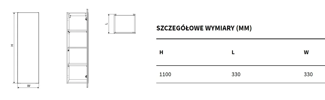 excellent-blanko-slupek-wiszacy-110cm-bialy