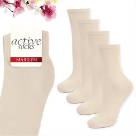 skarpetki-damskie-bawelniane-gladkie-ecru-polskie-active-forte-58-marilyn