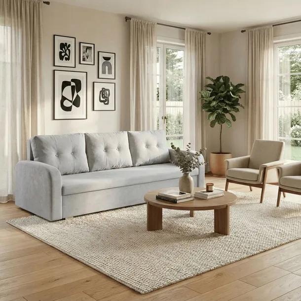 Sofa kanapa 3 os z funkcją spania BERLIN j.szary