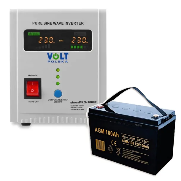 Zasilacz awaryjny UPS PIECA CO 1000W + 100AH AGM