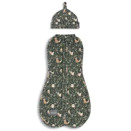 sleepee-otulacz-dla-niemowlaka-first-step-z-czapeczka-green-forest-od-3kg