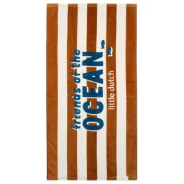 little-dutch-recznik-plazowy-dla-dzieci-world-brown-stripe-60x120cm