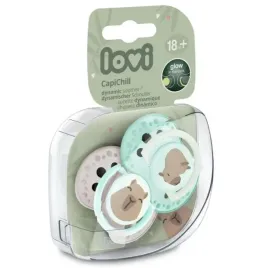 lovi-smoczki-2x-silikonowy-dynamiczny-18m-kapibara-capichill-boy-swiecacy
