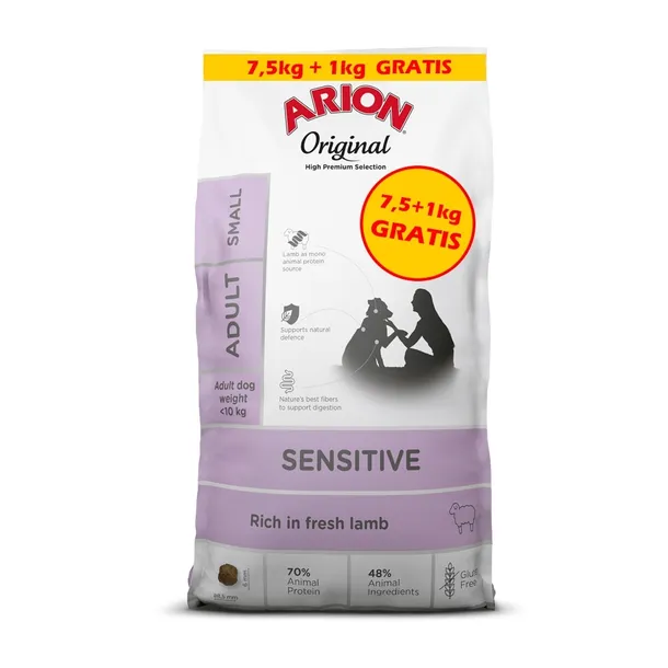 Arion Adult Small Sensitive Lamb 7,5 kg + 1 kg GRATIS