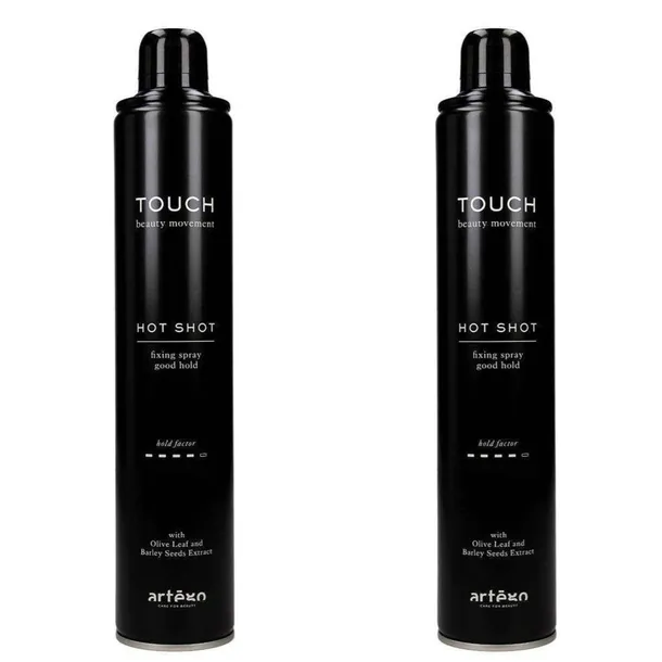 2x PROFESJONALNY LAKIER DO WŁOSÓW ARTEGO TOUCH HOT SHOT BARDZO MOCNY 500 ML
