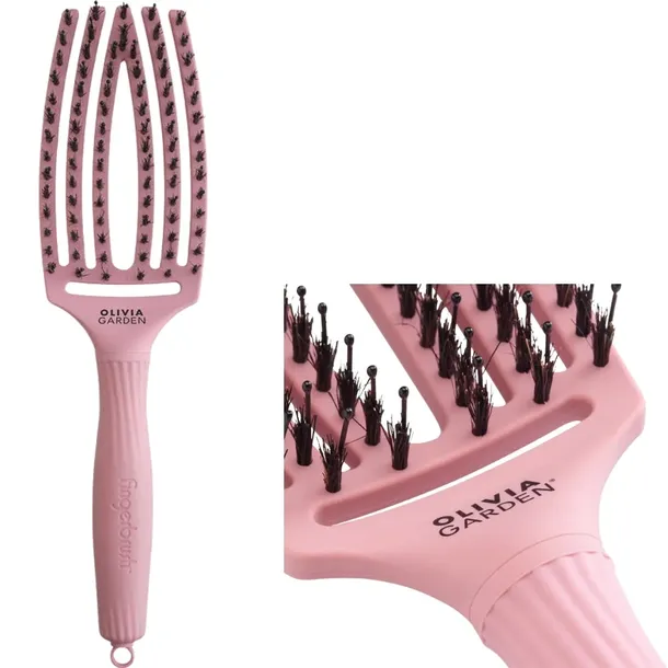 Olivia Garden Szczotka FingerBrush Combo Medium Soft Pink do rozczesywania