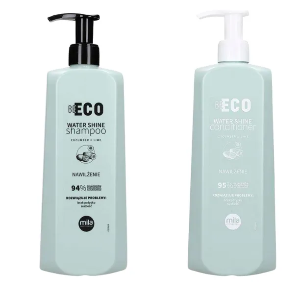 Mila BE ECO Water Shine Shampoo Nawilżenie 900 ml + Odżywka 900 ml