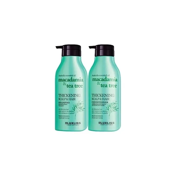 LUXLISS MACADAMIA TEA TREE Odżywka 500ml + szampon 500 ml ZAGĘSZCZENIE