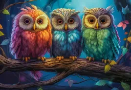 puzzle-1000-ukladanka-zwierzeta-trzy-male-kolorowe-sowy-9-castor