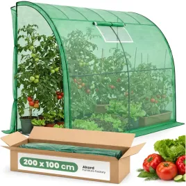 Zdjęcie produktu Szklarnia ogrodowa foliowa przyścienna 1 drzwi 1 okno Zielona 100x200x210