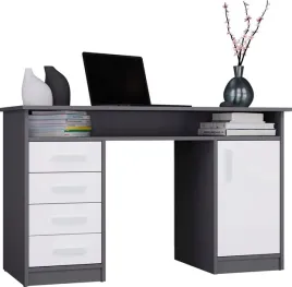 biurko-ada-antracyt-bialy-125-cm-4-szuflady-szafka-polki-do-biura-pokoju-na