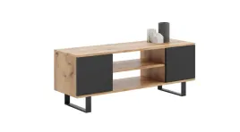 szafka-rtv-135-cm-loft-dab-craft-zloty-czarny-kobi-focus-135-dw-c-np-06