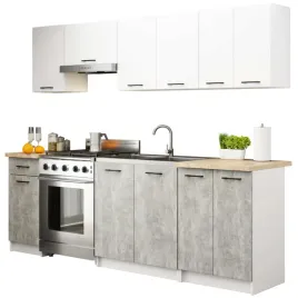 Zdjęcie produktu MEBLE KUCHENNE ZESTAW OLIWIA 2.4M BIAŁY-BETON, AKORD Furniture Factory, SKZ