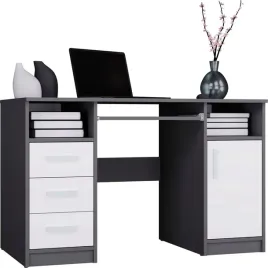 biurko-delta-antracyt-bialy-120-cm-3-szuflady-szafka-polki-do-biura-pokoj