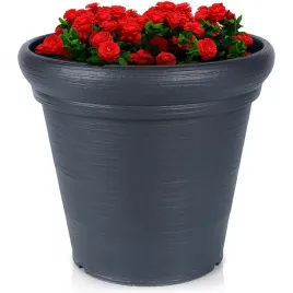 Zdjęcie produktu Doniczka ogrodowa plastikowa czarna okrągła 38x34 cm, Vilde, 339499.8721037