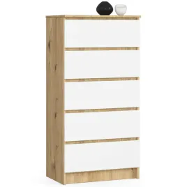 komoda-k60-5sz-clp-pk-dab-artisan-bialy-akord-furniture-factory-kommk60