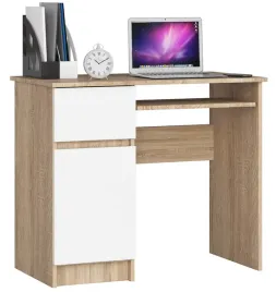 biurko-komputerowe-90-cm-piksel-lewe-sonoma-biale-akord-furniture-factor