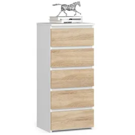 komoda-cl5-pk-biala-dab-sonoma-akord-furniture-factory-kommcl5weisssonp