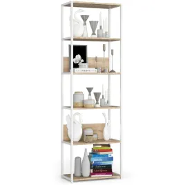 regal-metalowy-loft-600-bialy-dab-sonoma-akord-furniture-factory-regmetbi