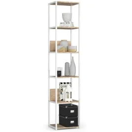 regal-metalowy-loft-400-bialy-dab-sonoma-akord-furniture-factory-regmetbi