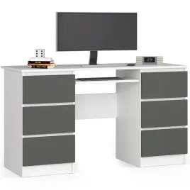 biurko-komputerowe-a-11-135-cm-6-szuflad-biale-grafit-szary-akord-furnit