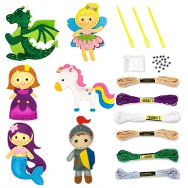 zestaw-do-szycia-dla-dzieci-filcowe-maskotki-jednorozec-syrenka-ksiezniczka