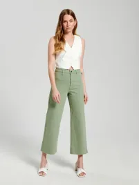 zielone-jeansy-kuloty-z-wysokim-stanem-sinsay-xs